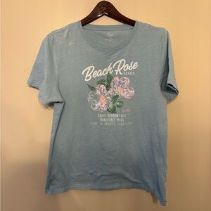 J. Crew Light Blue Graphic Tee